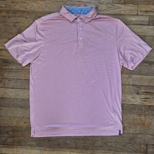 Kenneth Cole Pink Striped Golf Polo - Large